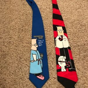 2 Dilbert cartoon ties